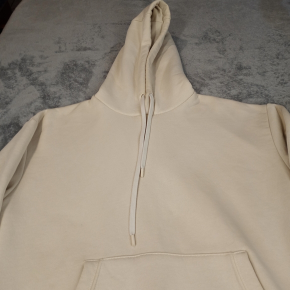 Zara Men's Pullover Ivory Cream Large Hoodie - Picture 7 of 15